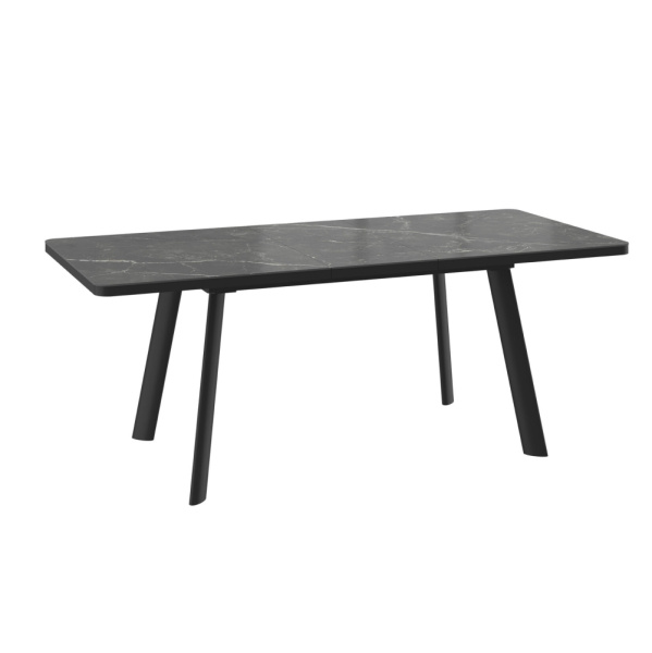 Стол LEON LUX RADIAL-160, раздвижной 160(200)х90, STONE BLACK ST CER/ЧЕРНЫЙ LEON LUX RADIAL 160